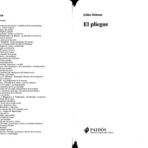 Portada de Gilles Deleuze El pliegue Leibniz y el barroco Editorial Paidos