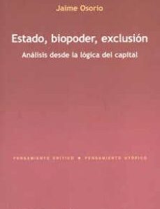 Portada de Jaime Osorio Estado, biopoder, exclusión Editorial Anthropos