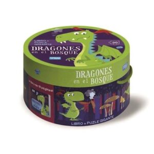 Portada de Dragones en el bosque Libro + puzle gigante Editorial Sassi