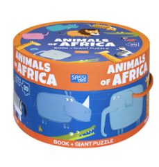 Portada de Animales de Africa Libro + puzle gigante Editorial Sassi