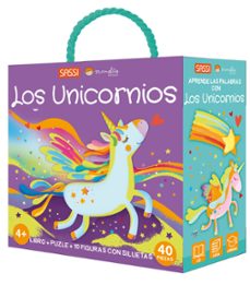 Portada de Los unicornios Puzle de 40 piezas y libro Editorial Sassi