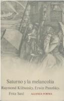 Portada de Erwin Panofsky y R. Klibansky Saturno y la melancolía Alianza Editorial