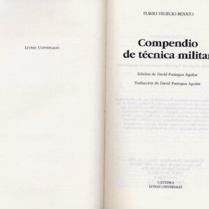 Portada de Flavio Vegecio Renato Compendio de técnica militar Editorial Cátedra