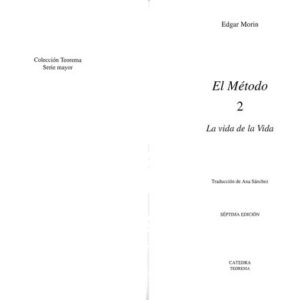 Portada de Edgar Morin El método 2 Editorial Cátedra