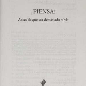 Portada de Edward de Bono Piensa antes de que sea demasiado tarde Editorial Paidós