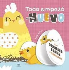 Portada de María Mañeru Todo empezó por una huevo Con grandes flaps u troqueles Editorial M4