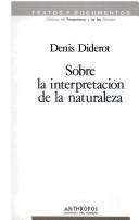Portada de Denis Diderot Sobre la interpretación de la naturaleza Editorial Anthropos