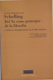 Portada de Friedrich Wilhelm Joseph Schelling Del yo como principio de la filosofía Editorial Trotta