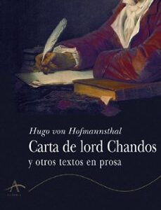 Portada de Von Hoffmannsthal Carta de Lord Chandos Editorial Alba