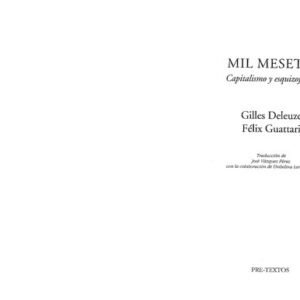 Portada de Gilles Deleuze y Félix Guattari Mil mesetas Editorial Pre Textos