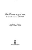 Portada de Rafael Cippolini Manifiestos argentinos Editorial Adriana Hidalgo